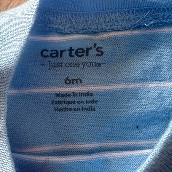 5 for $20⭐️Carters just‎ one you Baby Boys blue summer Dinosaur Romper 6 months - Picture 3 of 4
